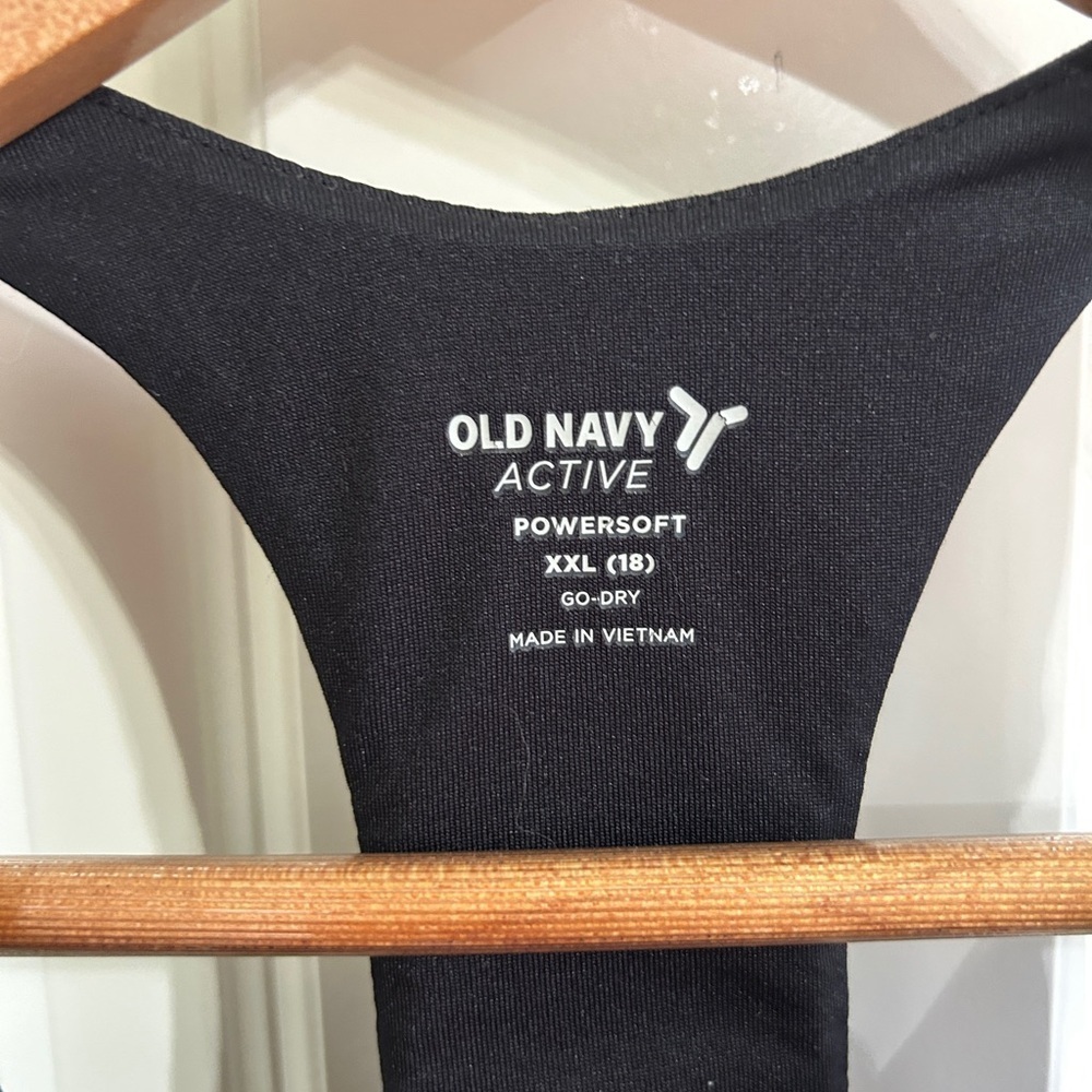 Like new size XXL/18 youth Old Navy Go Dry Black Racerback longline bra. - Picture 3 of 7